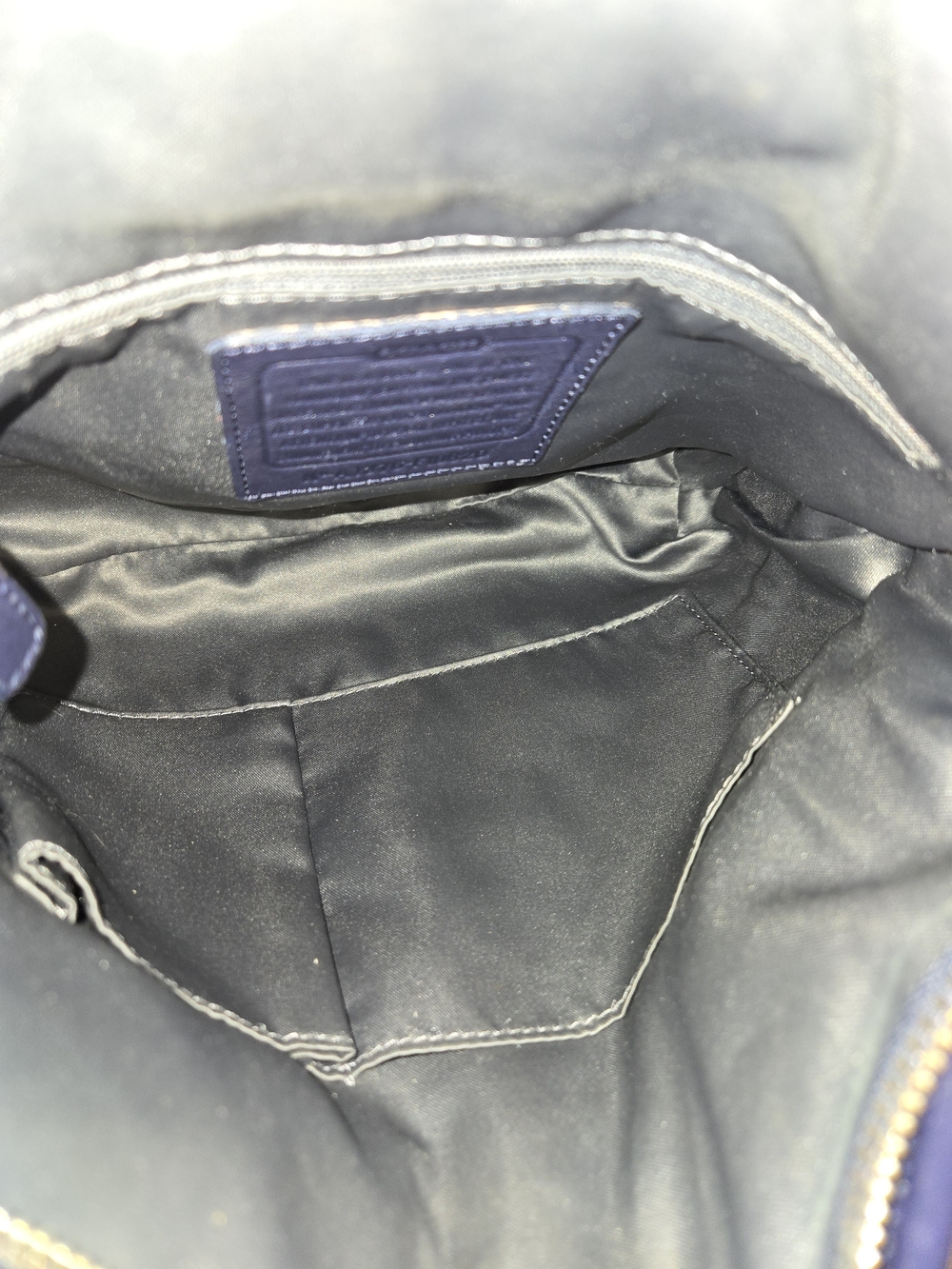 Coach Optic Navy Metallic Signature Shoulder Bag/Crossbody - Picture 8 of 12